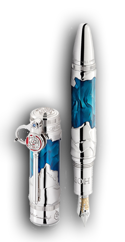 Zu sehen ist ein Montblanc Fountain Pen aus der Writers Edition. Der Füllfederhalter ist dem Autor Sir Arthur Conan Doyle geweidmet und in dieser Ausführung als Limited Edition hergestellt. Mehr über diese Edition erfahren sie beim Aktivieren der Verlinkung.